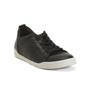 SOFTWALK Black Leather Athens Comfort Sneakers